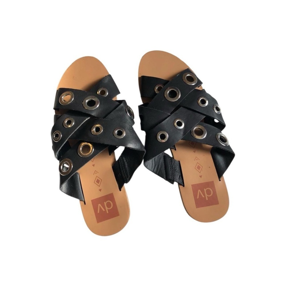 DV by Dolce Vita Women's Black and Tan Grommet Sandals